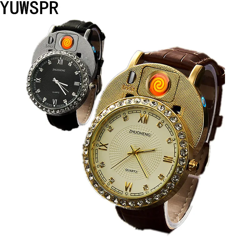 Для мужчин наручные часы кварцевые прикуривателя спортивные с бриллиантами