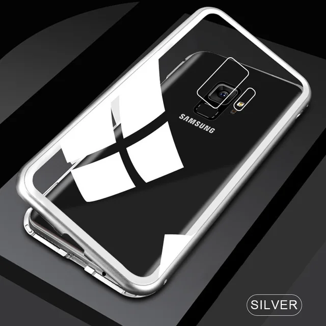 Металлический магнитный адсорбционный чехол для samsung Galaxy Note 10 S8 S9 S10 Plus S10E S7 Edge Note 8 9 A50, закаленное стекло, Магнитная крышка
