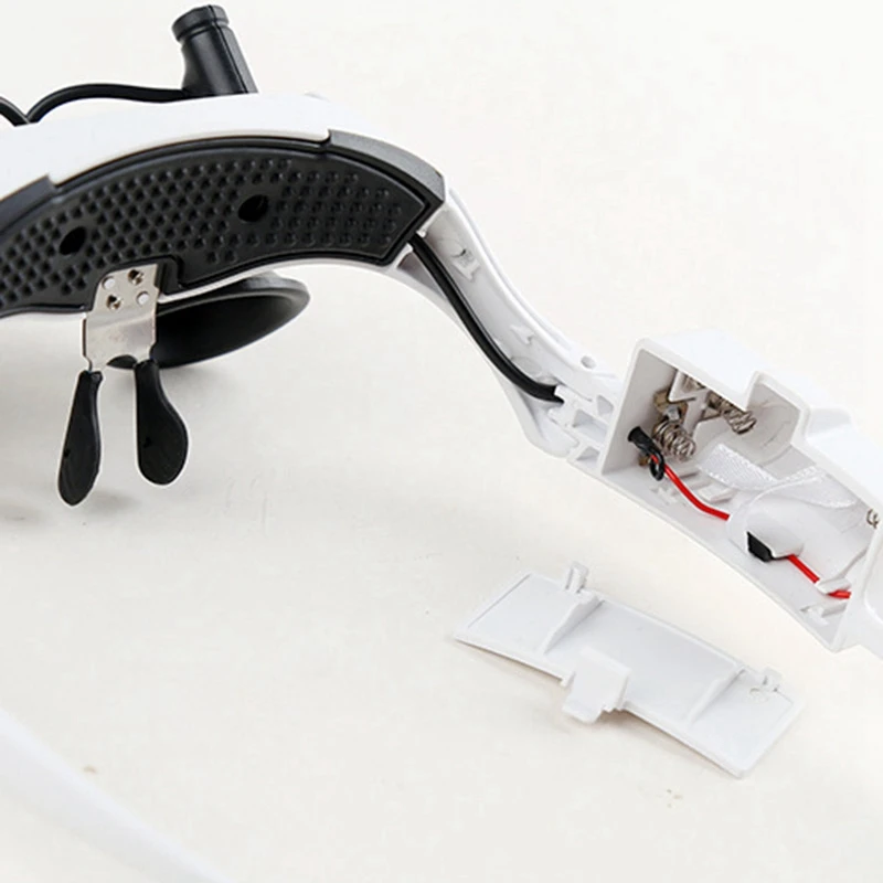 

9892G-3A Glasses Magnifier Head-Mounted Magnifier with LED Light Electronic Maintenance Magnifier with 10/15/20/25 Lens