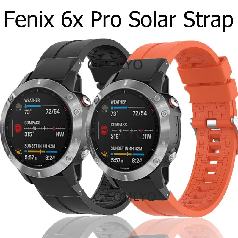 Ремешок силиконовый для Garmin 6X Pro быстросъемный мягкий воздухопроницаемый