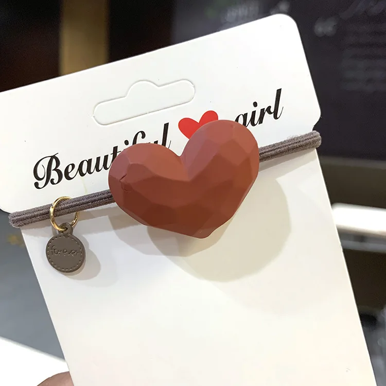 2020 2021 Ретро резинка для волос в форме сердца резинки аксессуары девочек