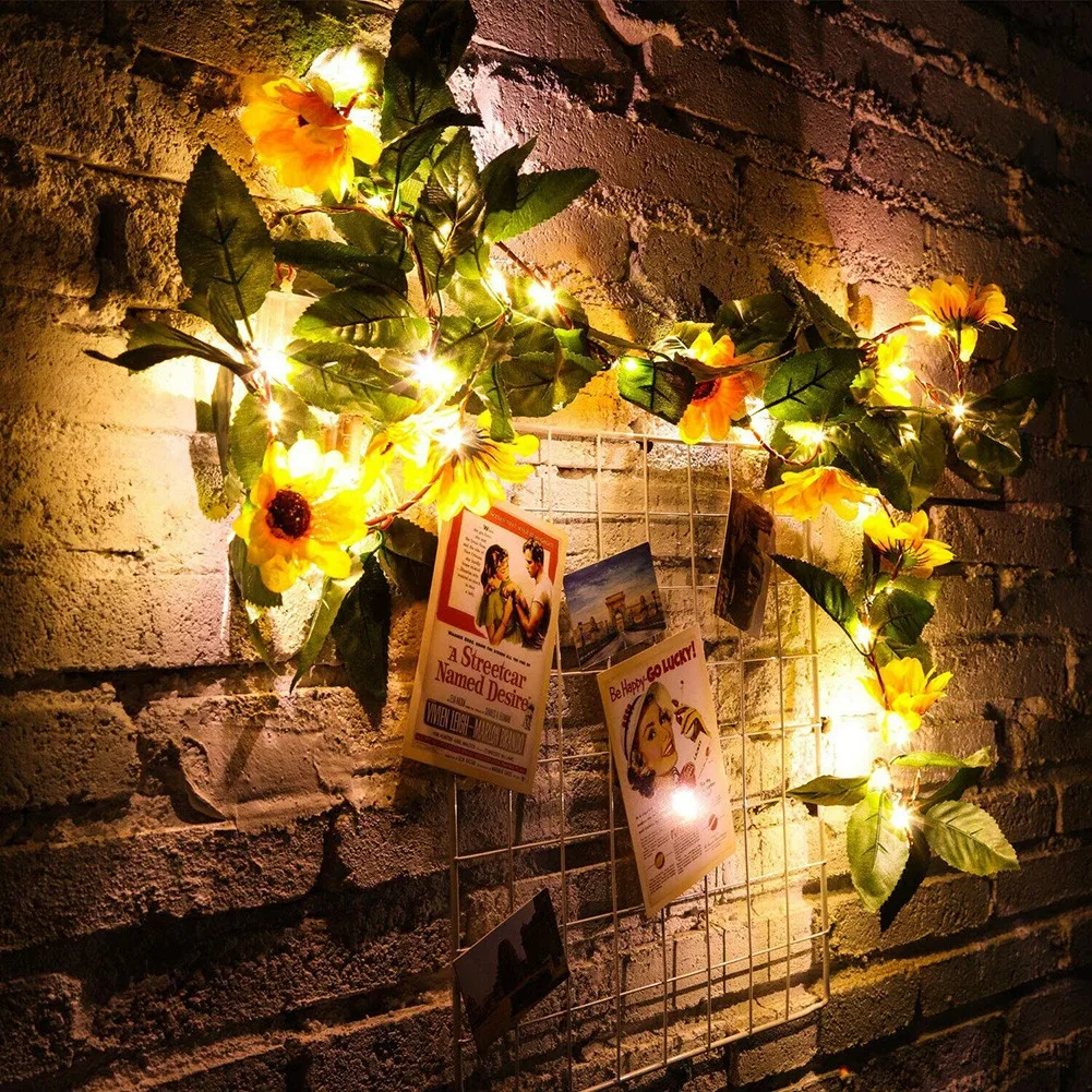 

Solar Powered 20LED Garden Lights Sunflower String Fairy Outdoor Party Decor BEAUTIFUL SUN FLOWER LIGHTS String Light Decoration