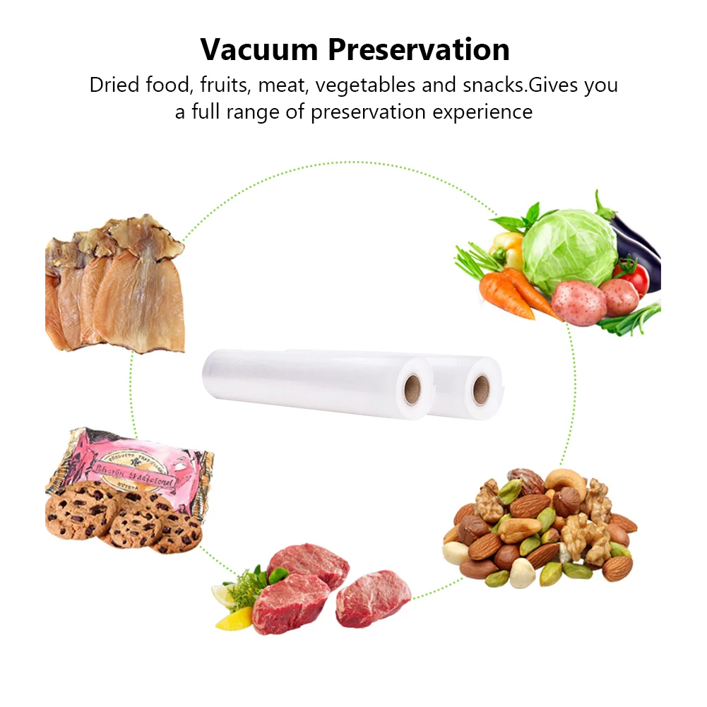 

1/2/3pcs rolls/Lot Sealer container packer Storage Saver bags for home Kitchen Fresh Long Keeping Food packaging Film Vacuum Bag