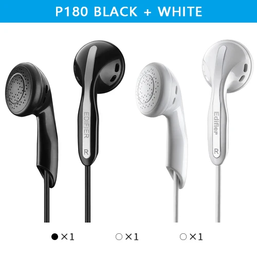 P180 Black and White Наушники EDIFIER P180 с простым управлением музыкой и принимать звонки через встроенный провод micremote без запутывания включает наушники из губки - Цвет: P180 Black and White