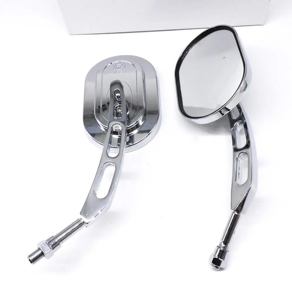 Серебристые хромированные боковые зеркала 10 мм для мотоцикла harley yamaha vespa