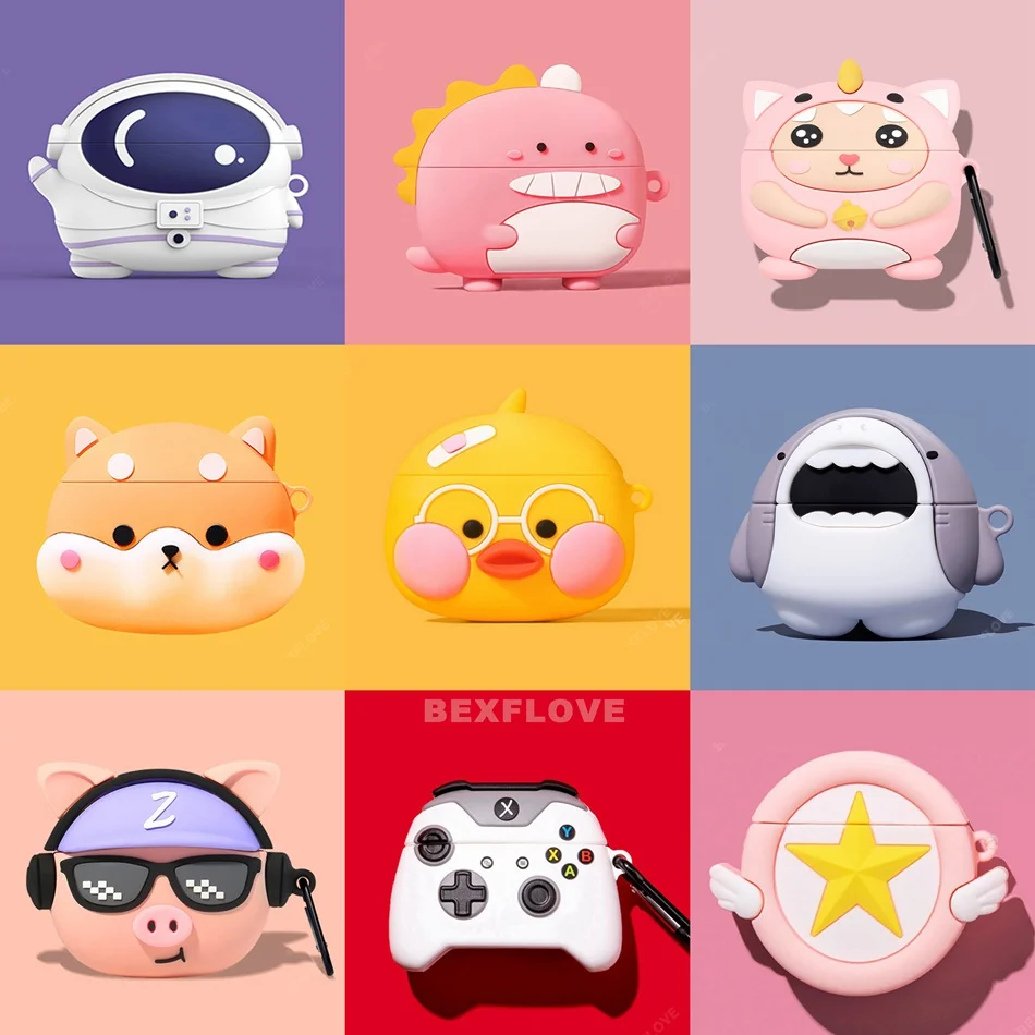 

3D Earphone Case For Beats Studio Buds Case Silicone Anime Cute Hearphone Cover Earbuds Case Bluetooth Shockproof Charging BOX