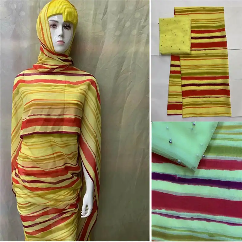 

2020 Высококачественная швейцарская вуаль хлопок африканская кружевная ткань с принтом для женского платья швейный материал 5 + 2 ярда. L78штук
