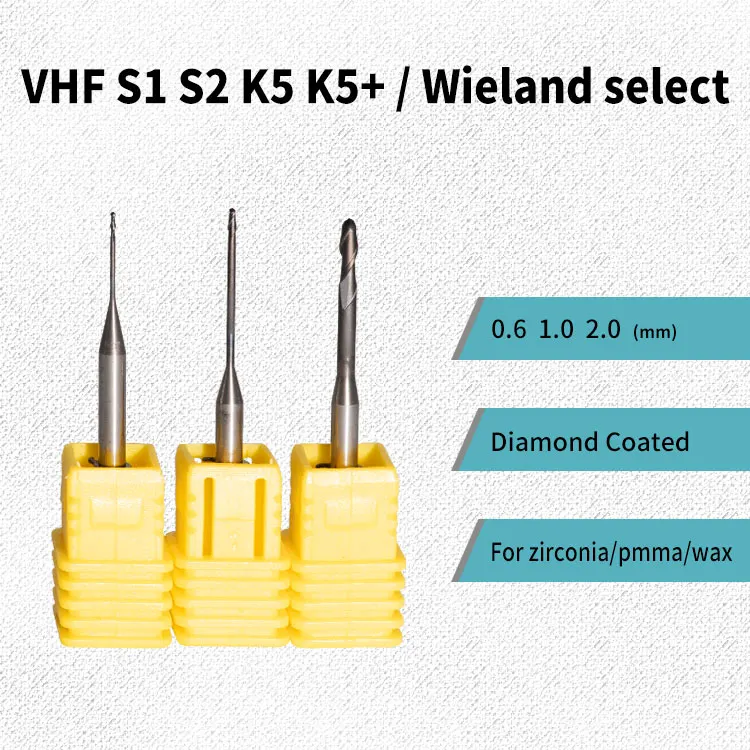 3 шт. VHF S1 S2 K5/K5 + сверла с циркониевым алмазным покрытием для фрезерного