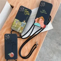 call me by your name phone case for iphone 7 8 11 12 x xs xr mini pro max plus strap cord chain lanyard soft
