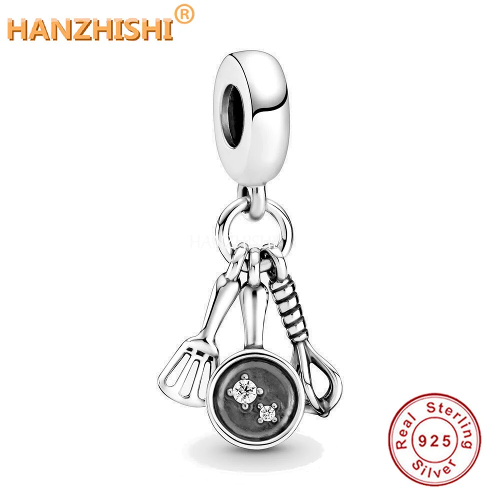 

2022 Spring 925 Sterling Silver Spatula Frying Pan Whisk Dangle Charm Bead Fit Original Pandora Bracelet Necklace Jewelry Gift