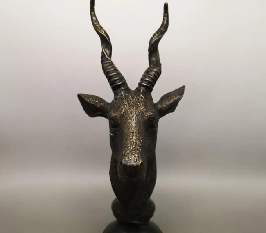 Медь статуя чистый Творческий знак зодиака китайского календаря Овца голова