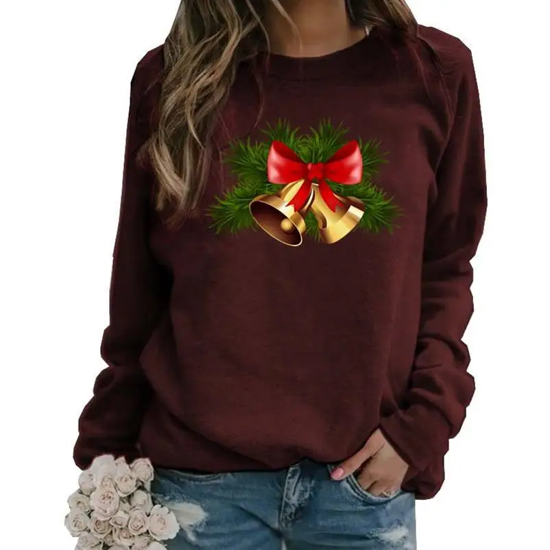 

Hoodies For Women Long Sleeve Round Neck Hoodies Merry Christmas Letters Print Tops Women Hoody Corduroy Girls Print Plus Size