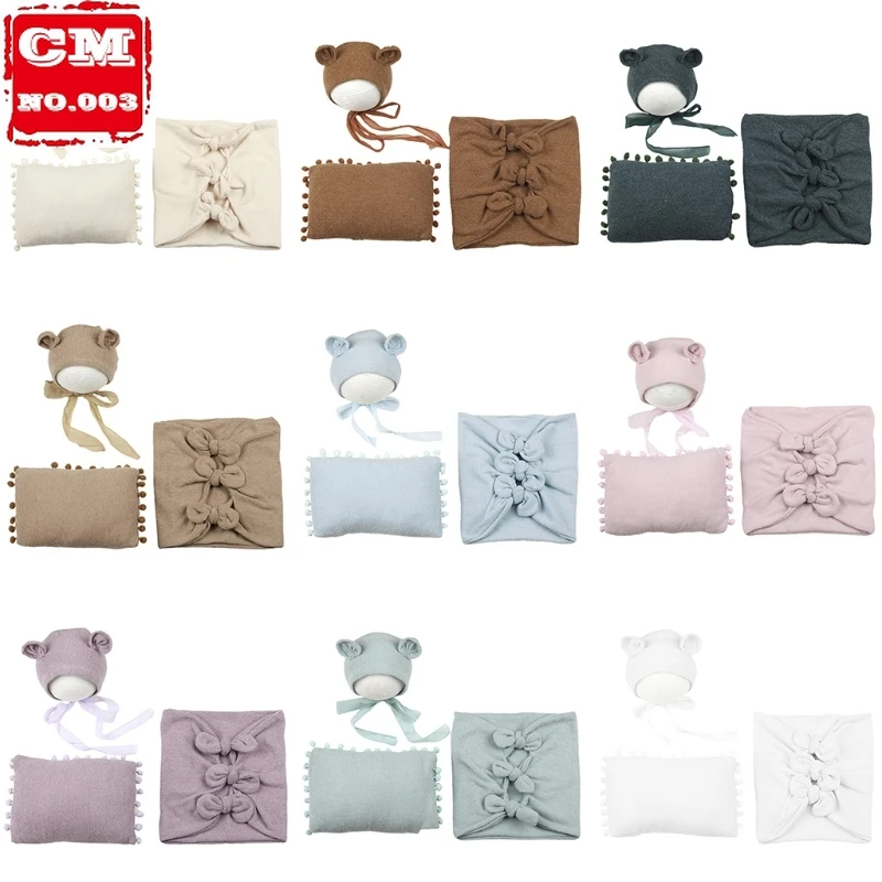 

3Pcs/Set Baby Hat Pillow Wrap Infants Photo Shooting Accessories Newborn Photography Props