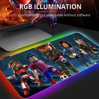 rgb gaming robloxes mouse pad large size colorful luminous pc computer desktop 7 colors led light desk mat gaming keyboard pad