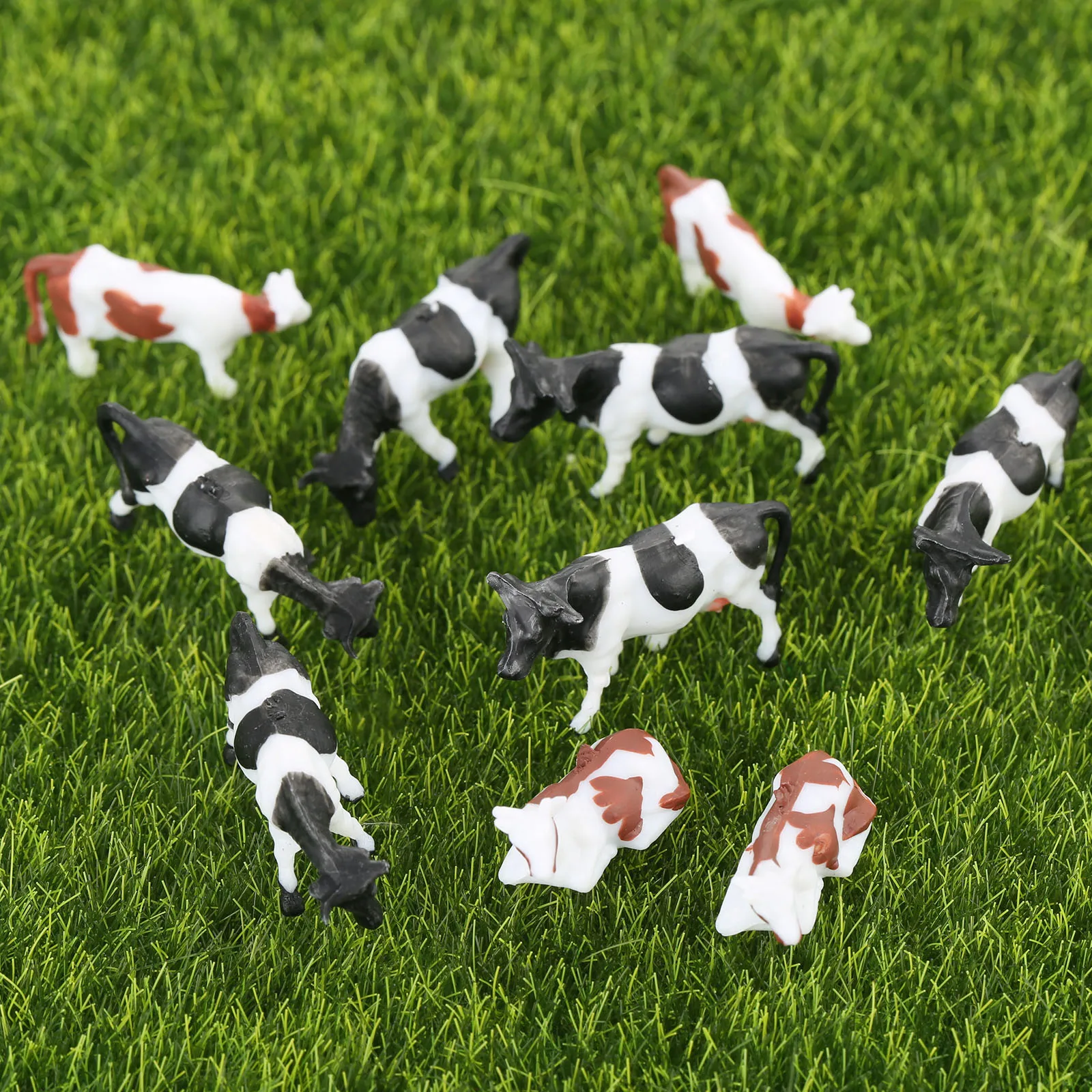10pcs multicolor 187 model cattle ho scale model train building layout painted animal figures horse model 20mm for train house free global shipping