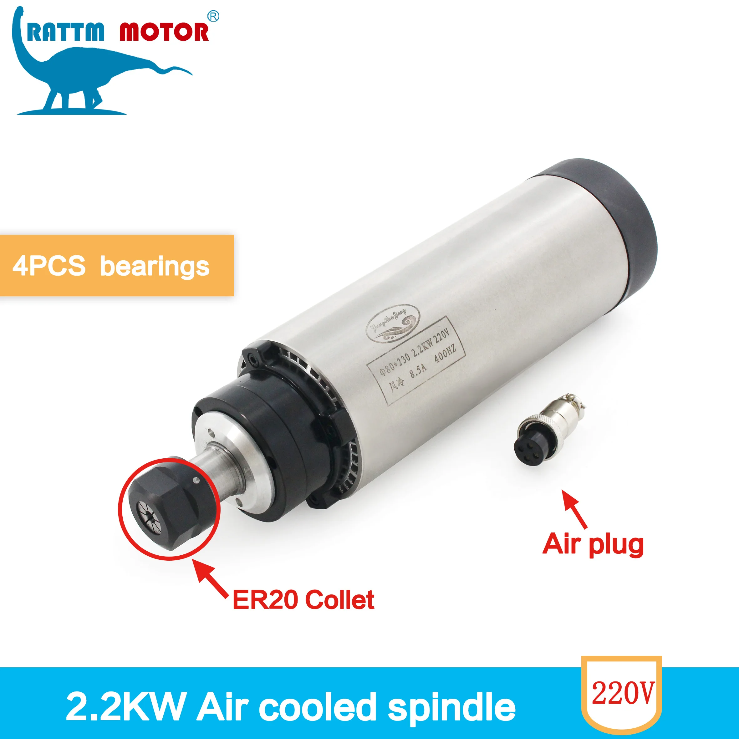 RU Бесплатная доставка двигатель шпинделя с воздушным охлаждением 24000 кВт ER20 220