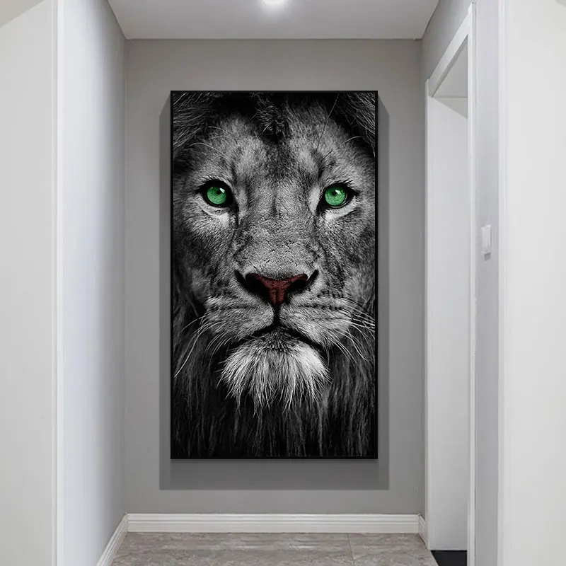 

Black & White Lion Animal Picture Canvas Painting Decor Painting Oil Painting Poster Modern Wall Art Picture in Livingroom Home
