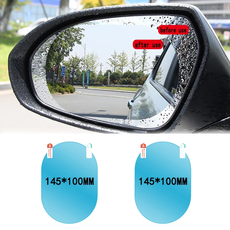 

2-4 Pcs Clear Rainproof Film Sticker Car Rearview Mirror Waterproof Clear Sight in Rainy Days Car Soft film Accessories Custom