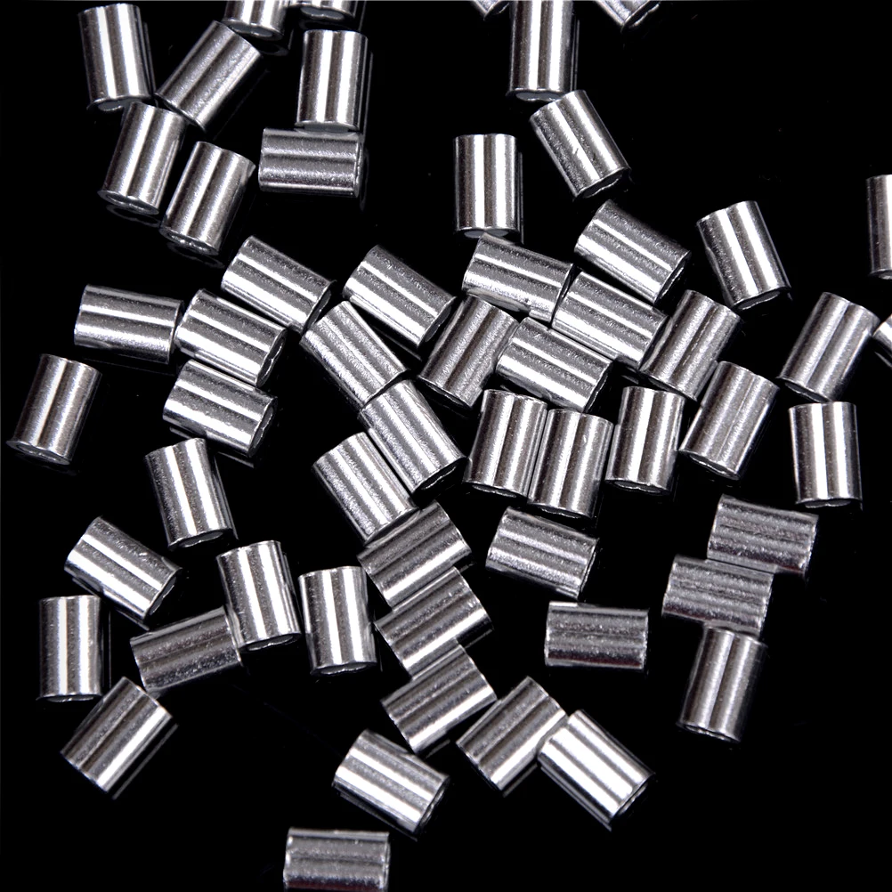50 шт./лот 1 5 мм стальной трос алюминиевые втулки серебристые зажимы оптовая
