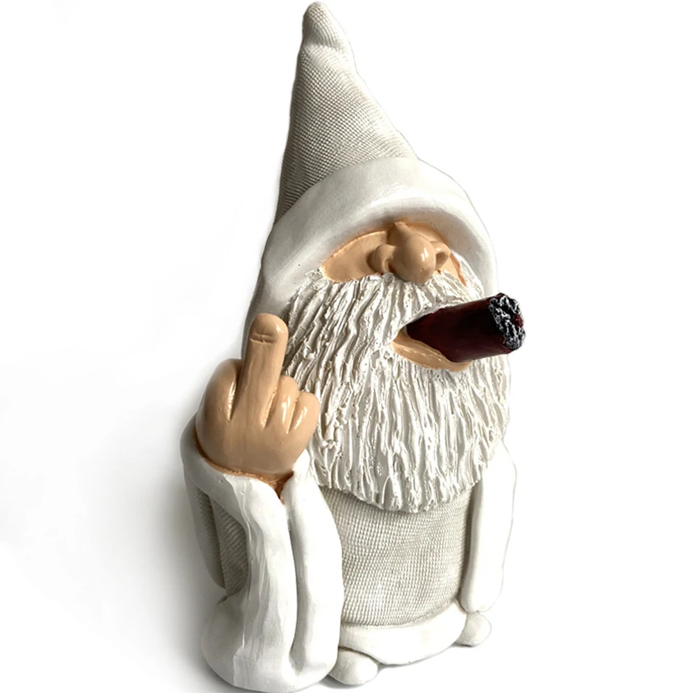 

Garden Gnome Statue Naughty and Funny White Garden Figurines for Garden Yard Deck Pond Home Decoration