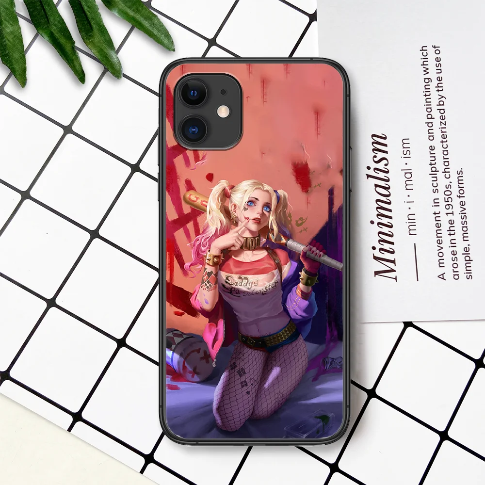 

Sexy Harley Queen Joker Phone Case For IPhone 4 4s 5 5S SE 5C 6 6S 7 8 Plus X XS XR 11 12 Mini Pro Max 2020 black Cover Pretty
