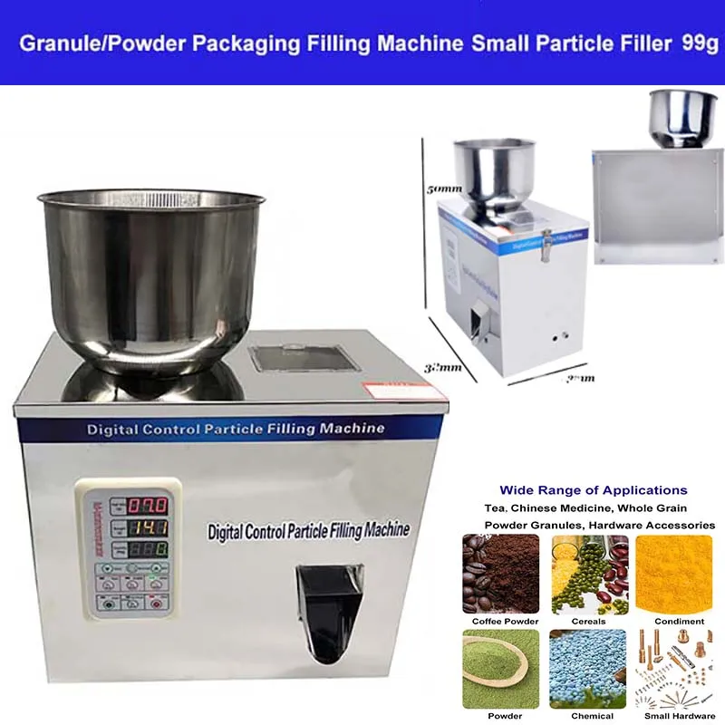 Máquina de llenado de envases granulares en Polvo inteligente de 1 a 99 gramos, para harina, sésamo, café, té y especias