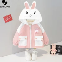 new 2021 autumn baby girls coat kids jackets boys outerwear fashion hooded cute cartoon tiger rabbit zipper windbreaker clothing