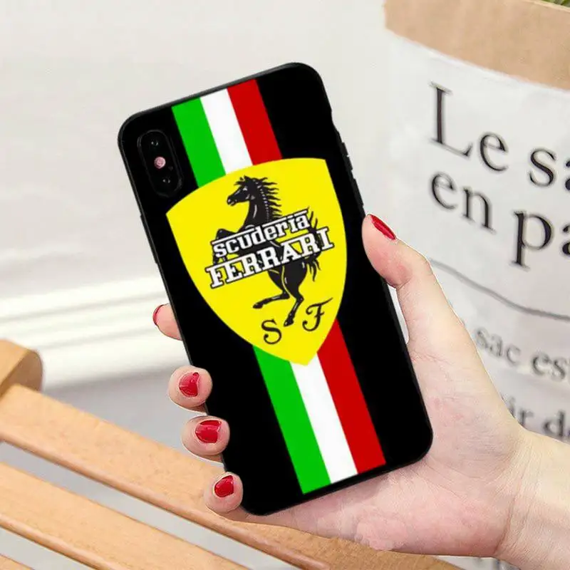 

Black Soft Silicone Luxury Car Ferrari Phone Cases For HUAWEI P20 30 40 Pro Mate20 30 40Pro Honor8X 20 10i 10lite Nove3E V9 V10