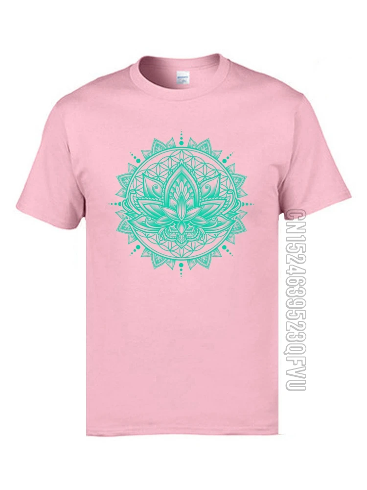 Sacred Lotus печатные футболки Мандала Ом YO GA культивирование мужские индийский