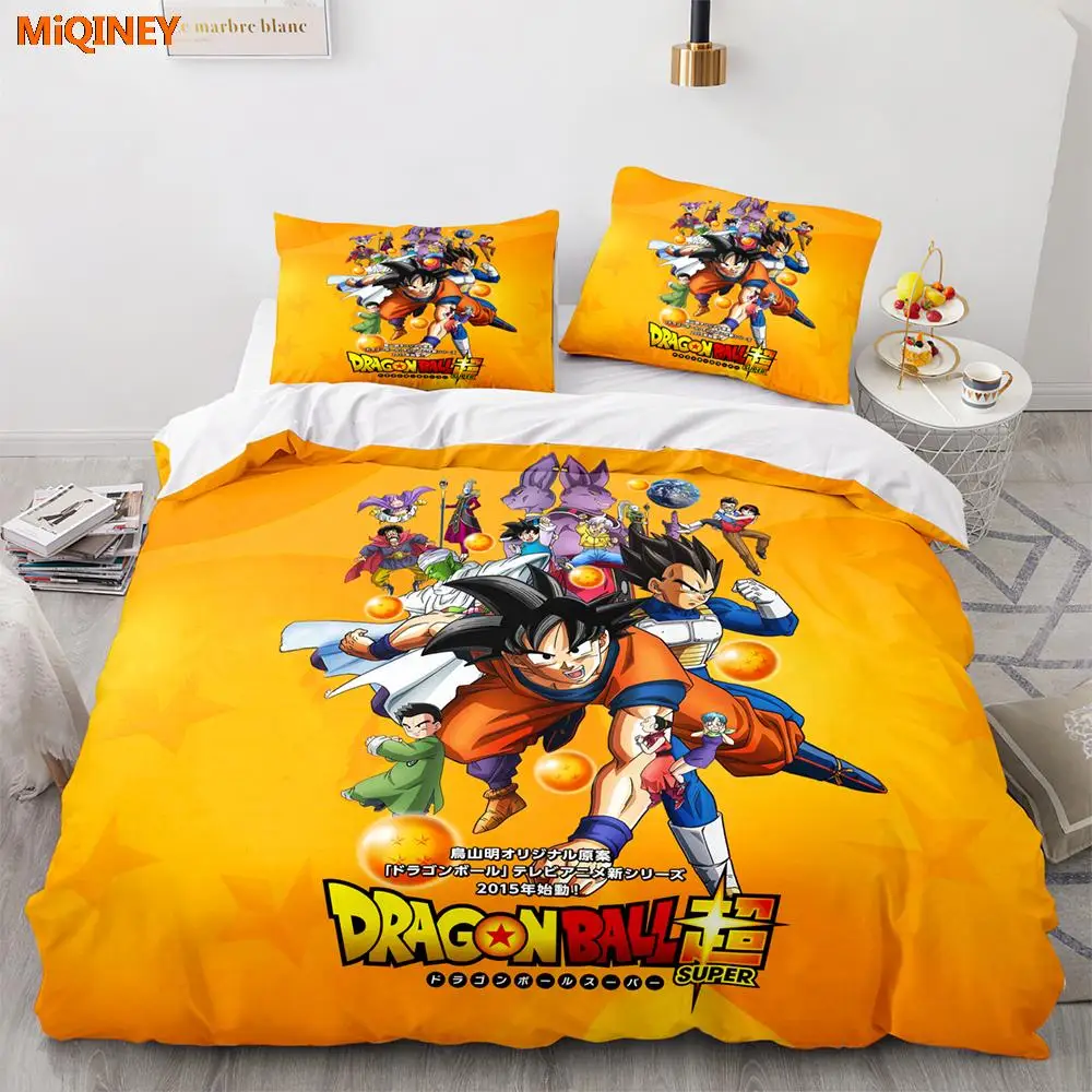 

MiQINEY Anime Goku Bedding Set Single Twin Full Queen King Size Son-Goku Bed Set Aldult Kid Bedroom Duvetcover Sets 3D Print 040
