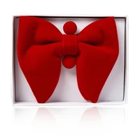 ikepeibao 30setslot mens pre tied oversized bow tie tuxedo velvet bowtie cufflinks hankie combo sets gift box
