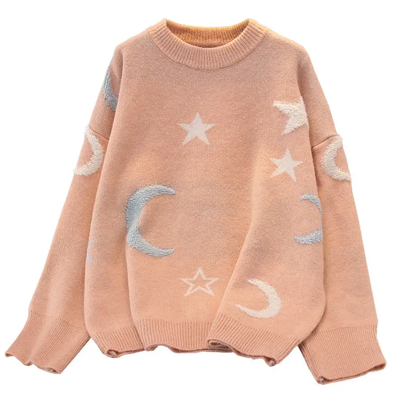 

Women Winter O Neck Sweater Ladies Casual Korean Kawaii Pullovers Long Sleeve Famale Warmth Sueter Soft loose Tops