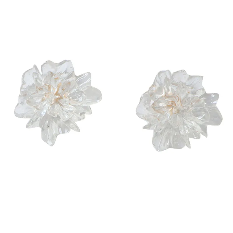 

S925 needle Stud Earrings Simply Design New Fashion Sweet Resin Flower Earrings For Women Accessories Jewelry Wholesale