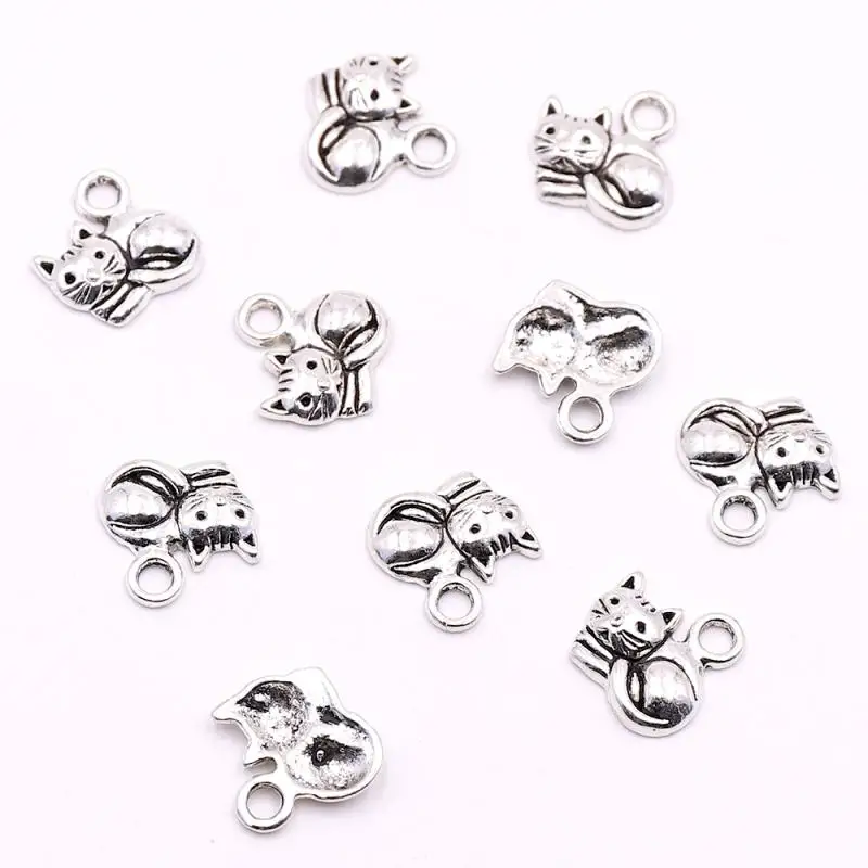 Серебристые металлические подвески для домашних животных кошек аксессуары