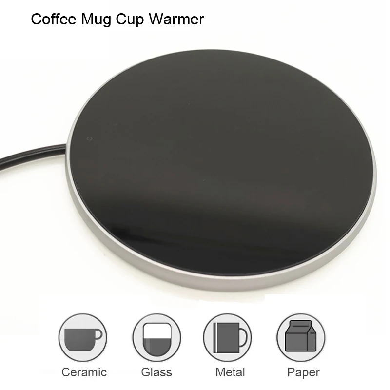 

Metal Heating Coaster USB Coffee Cup Pad Constant Temperature Milk Water Cup Warmer Heater Pad Heating Base Desk Insulation Base