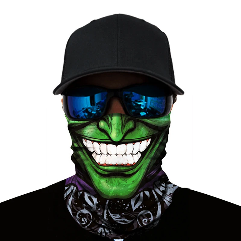 Бандана шарф маска бесшовная 3d бандана на лицо с черепом летние маски