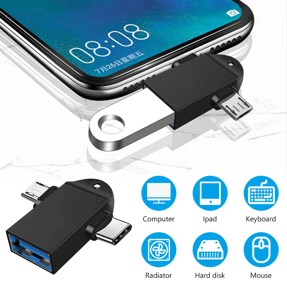 Adaptador USB 3,0 OTG, convertidor para Android, teléfono móvil, tableta, Microusb y...