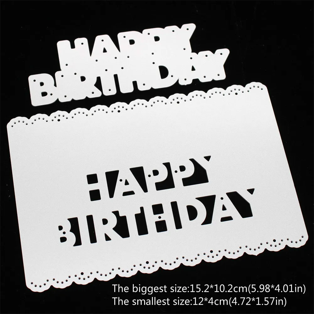

KSCRAFT Slimline Happy Birthday Metal Cutting Dies Stencils for DIY Scrapbooking Decorative Embossing DIY Paper Cards
