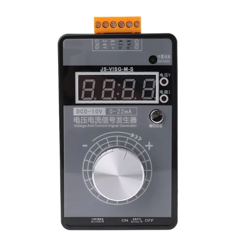 

High Precision Handheld Portable 0-10V 0-22mA Signal Generator Adjustable Current Voltage Analog Simulator With LED Display My12