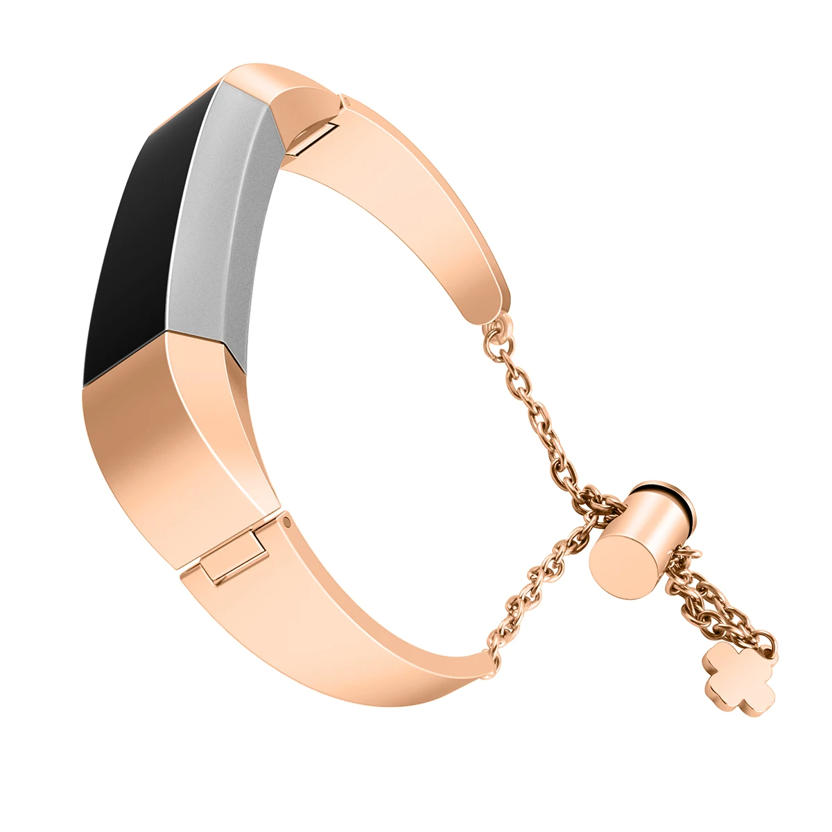 Ремешок Для Fitbit Alta/Alta HR Браслет из нержавеющей стали металлический ремешок с подвеской-карабин - Цвет: Розовое золото