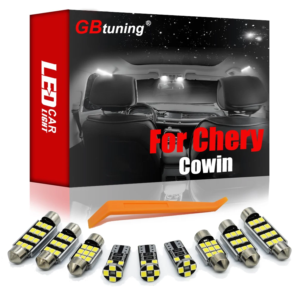 

Gbтюнинг Canbus светодисветодиодный 8 шт. для Chery Cowin 2003-2007 2008 2009 2010 2011 Автомобильный интерьер купольная карта багажник внутренний комплект свети...