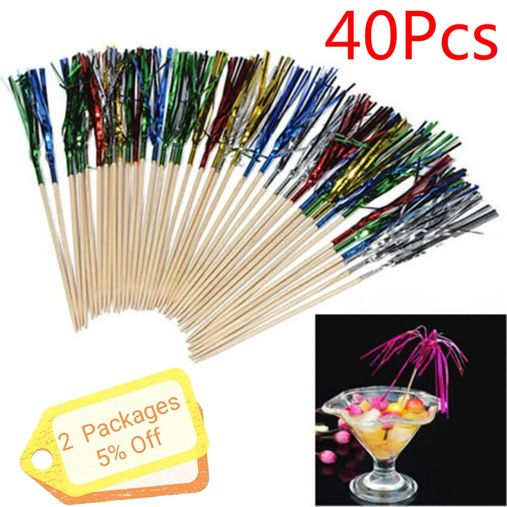 40 шт Коктейльные фейерверки Пикачу палочки для свадьбы Хэллоуин напиток