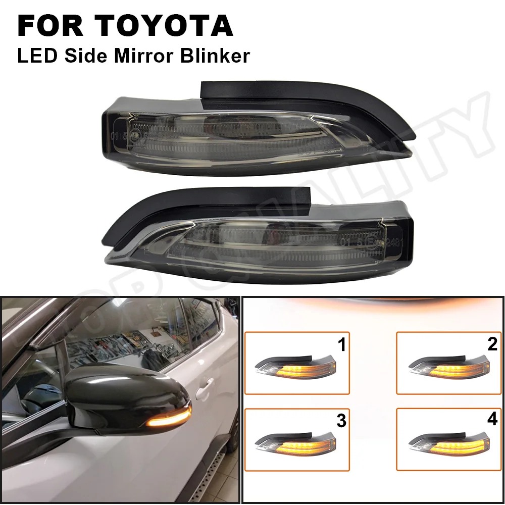 

2x Smoke LED Side Mirror Indicator Dynamic Blinker Turn Signal Light Lamp For Toyota Camry Corolla Yaris Auris Prius C Verso
