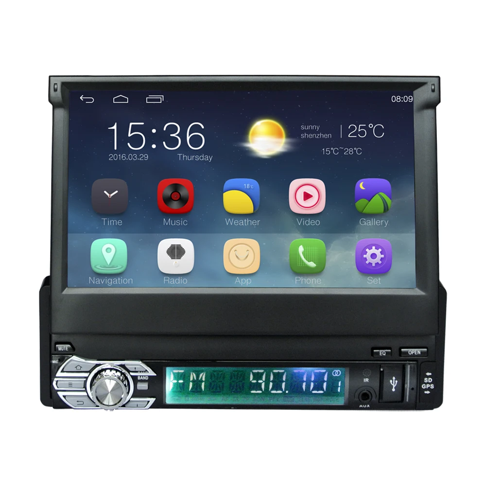 1din dab Android 7,1 gps автомобильный мультимедиаплеер 7 дюймов 1080P сенсорный экран головное устройство Авторадио wifi DVD видео аудио Передняя панель