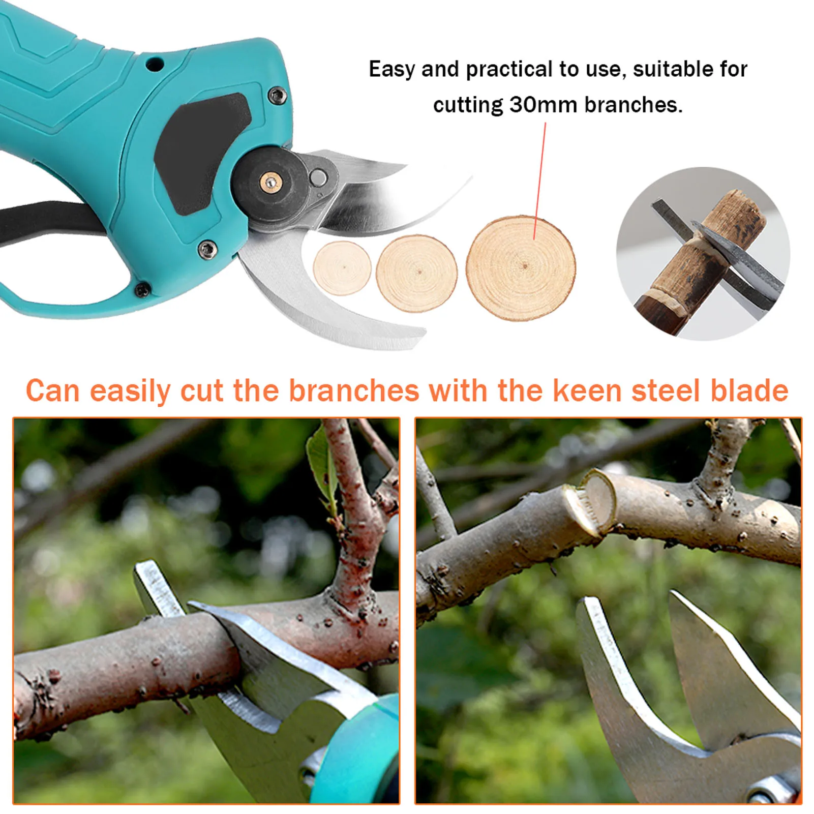 

SK5 Cordless Pruner Cutting-Blade 30mm Electric Pruning Shear Accessory Efficient Fruit Tree Bonsai Pruning Branches Garden Tool
