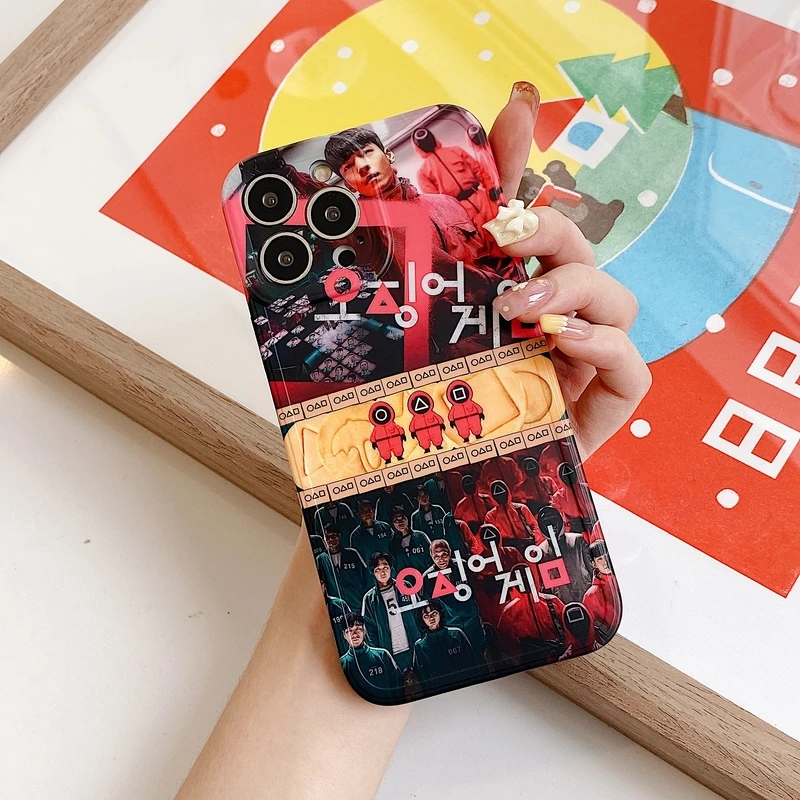 

Fashion Korea TV Squid Game 001 Phone Case For iPhone 13 12 11 Pro Max X Xs Max Xr 7 8 Puls Cases Retro Soft Silicone Cover