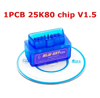 Blue V1.5 25k80 ELM327 Bluetooth V2.1 Elm 327 V 1,5 OBD2 сканер считыватель кодов CAN-BUS многоязычный elm 327 работает Android/PC автомобильный диагностический инструмент - Color: Blue V1.5 25k80
