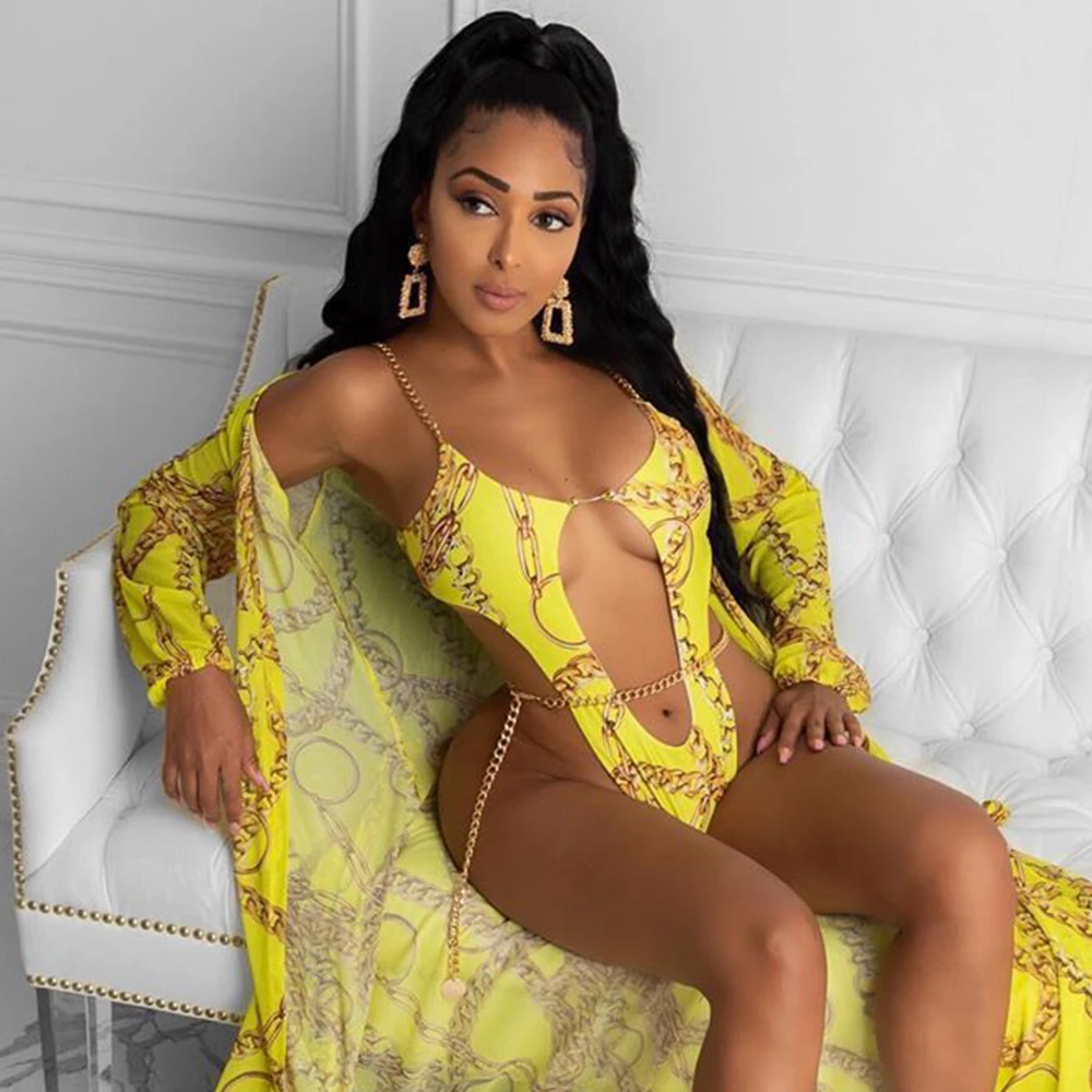 

Chain One Piece Swimwear Women Sexy Hollow Out Swimsuit Female Backless Monokini Brazilian Bathing Suits Summer Beach Wear 2021