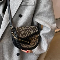 leopard print saddle bag 2021 women newest brand handbags leather luxury fashion shoulder crossbody bags for ladies ins hot sale