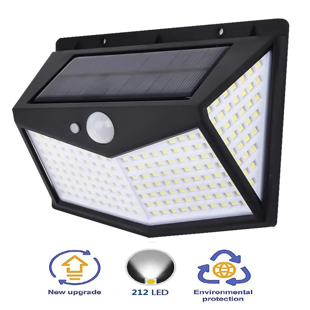 

Уличная лампа на солнечной батарее с датчиком движения и 3 режимами, водонепроницаемый настенный светильник с питанием от солнечной батаре...